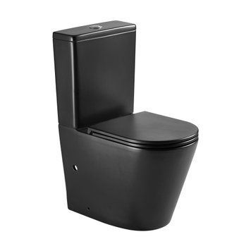 VLTAVA унітаз підлоговий з бачком (62,5*39*84,5 см, twist, сидіння duroplast), чорний матовий 97076 фото