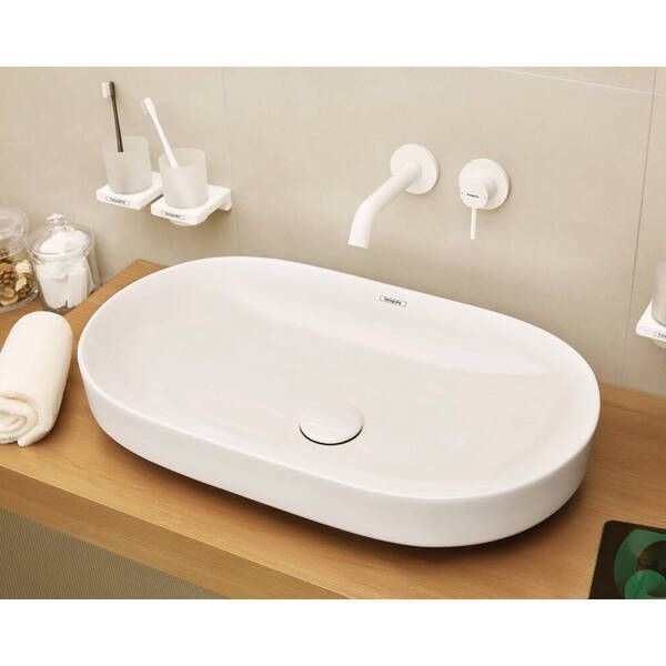 Зовнішня частина змішувача для раковини зі стіни Hansgrohe білий матовий 16,5 см 549628 фото