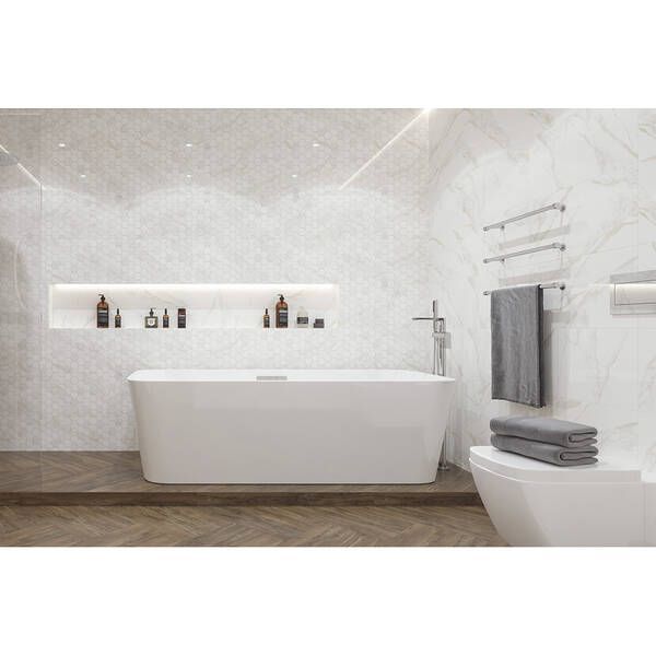 Плитка Golden Tile Sentimento Hexagon Белый Sn0151 30x60 см 496963 фото