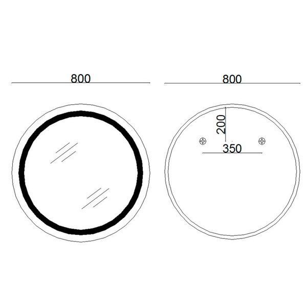 Зеркало Lidz Aria R800 с LED-подсветкой Touch, с антизапотеванием, с диммером, рег. яркости LD78LR800 SD00052338 фото