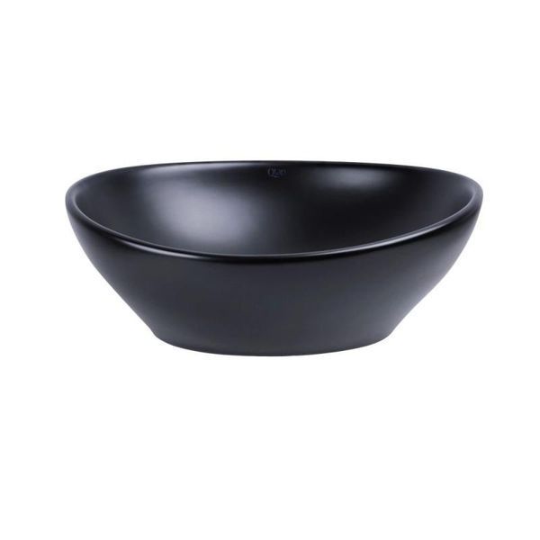Комплект Qtap Dove: Раковина накладная овальная 410x335x145 мм Matt Black + Донный клапан PU03 SD00053431 фото