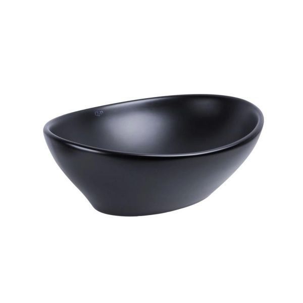 Комплект Qtap Dove: Раковина накладная овальная 410x335x145 мм Matt Black + Донный клапан PU03 SD00053431 фото