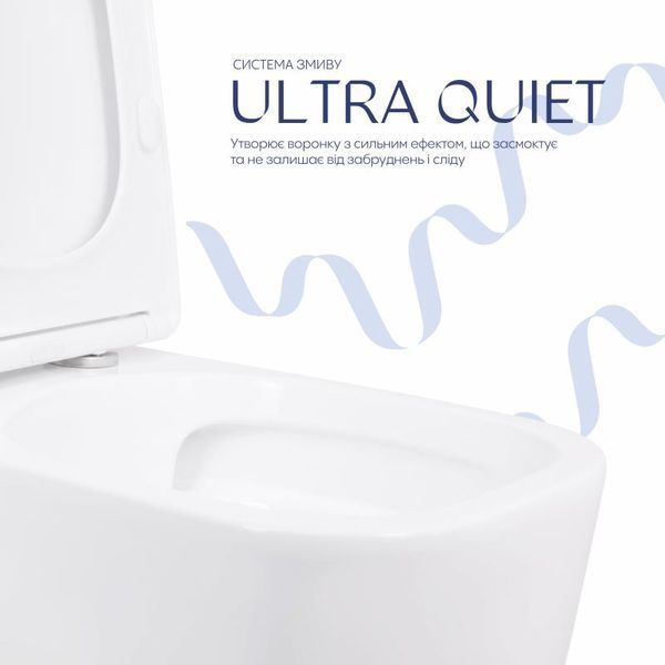 Унітаз підлоговий Qtap Aquarius Ultra Quiet 620&times;355&times;790 мм з сидінням Soft-close, White QTAQAW27W49262 SD00055386 фото