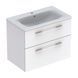SELNOVA Square комплект: умивальник вбудований Slim Rim, з тумбою 78,8*50,2см, з 2-ма ящиками, колір білий глянець 79993 фото 1
