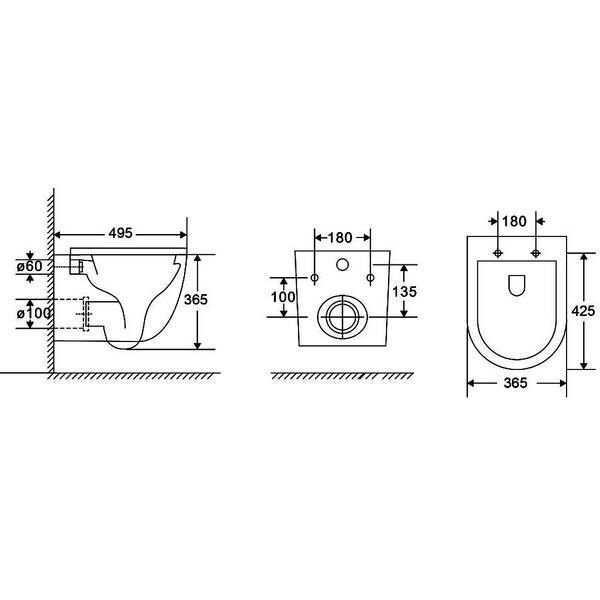 Унітаз підвісний Devit Flow DFL0460111W 490х365х370mm з кришкою soft-close, білий глянець 599122 фото