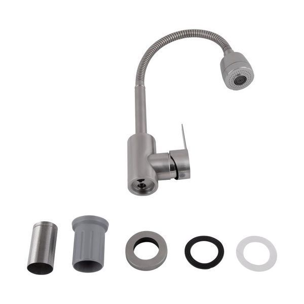 Смеситель для кухни Brinex Pure 015F41 с гибким изливом Nickel BRIPUR015F41NKL SD00053181 фото