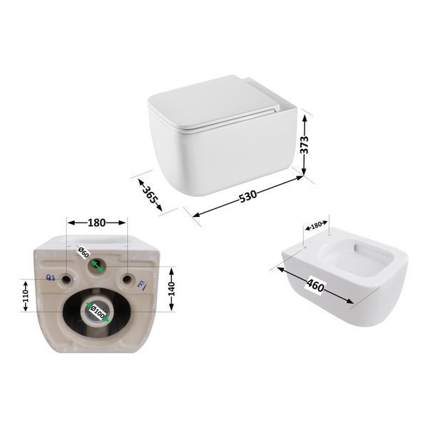 Унитаз подвесной Qtap Gemini безободковый с сиденьем Soft-closeQTGEM26W45430 SD00051554 фото