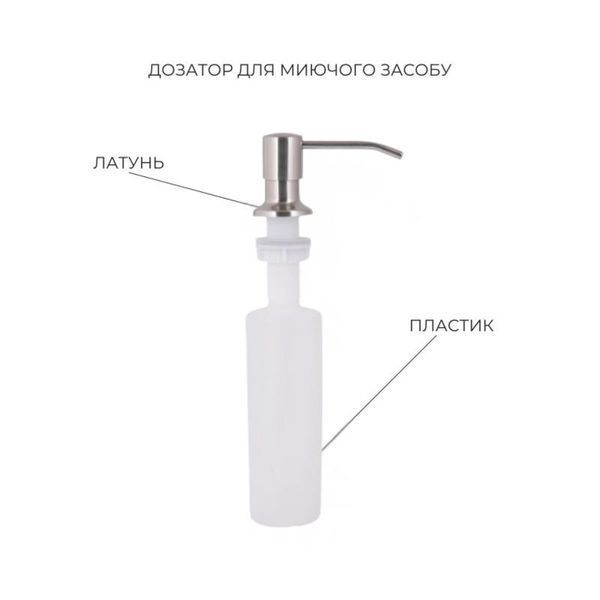 Акційний набір Lidz: мийка Handmade H4843 Brushed 3,0/1,0 мм + K01G Корзина для кухонной мойки SD00057079 фото