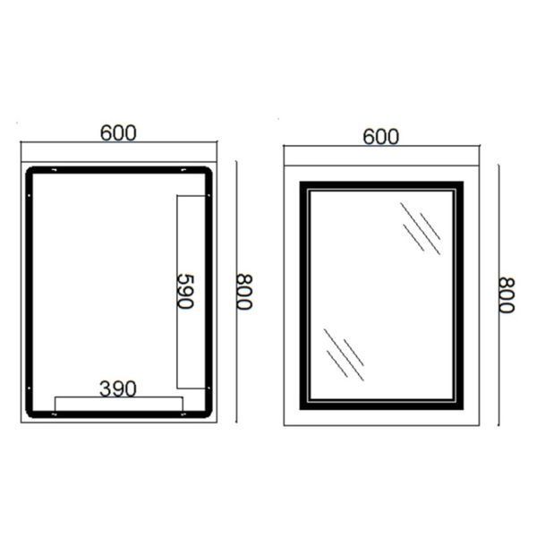 Дзеркало Qtap Cardinal 600х800 з LED-підсвічуванням Touch, з антизапотіванням, з димером, рег. темп. кольору (3000-6500K) QT0478C6080 SD00052325 фото