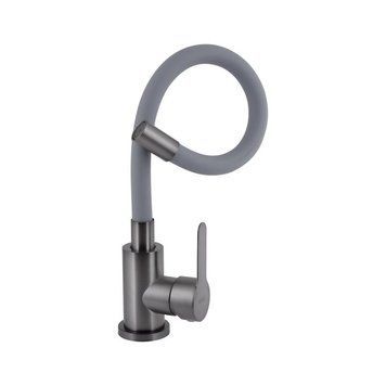 Смеситель для кухни Brinex Pure 015F3 с гибким изливом Graphite/Grey BRIPUR015F3GRG SD00053182 фото