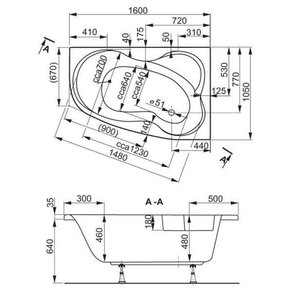Ванна акрилова Vagnerplast Melite VPBA163MEL3PX-04 160x105 правостороння з панеллю VPPP16009FP3 + VPSET007 ніжки, біла 587030 фото