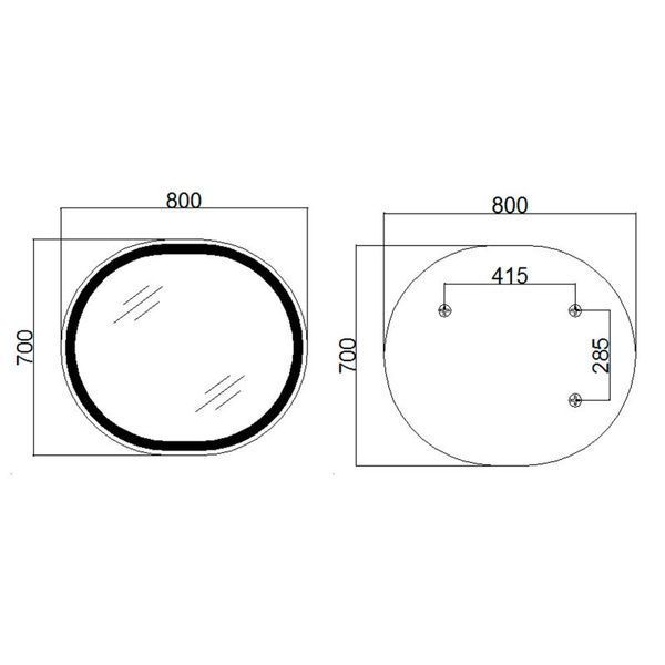 Дзеркало Qtap Gemini 800х700 з LED-підсвічуванням Touch, з антизапотіванням, з димером, рег. темп. кольору (3000-6500K) QT2578R8072B SD00052319 фото