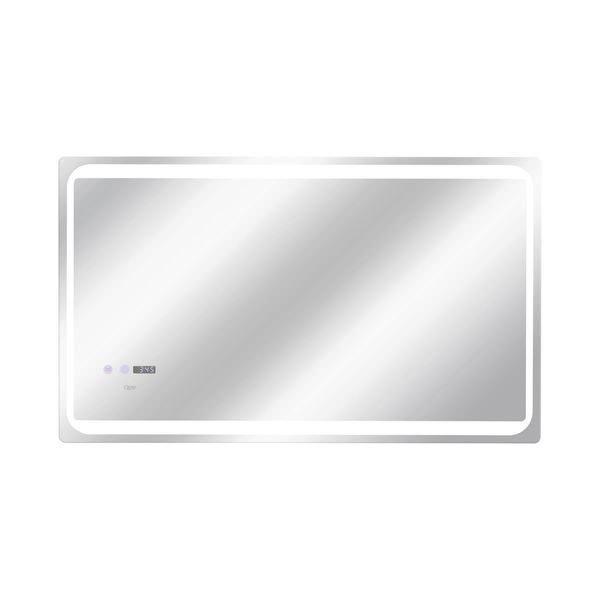 Зеркало Qtap Mideya 1000х600 с LED-подсветкой Touch, с антизапотеванием, с часами, диммером, рег. яркости QT2078NCF10060W SD00051754 фото