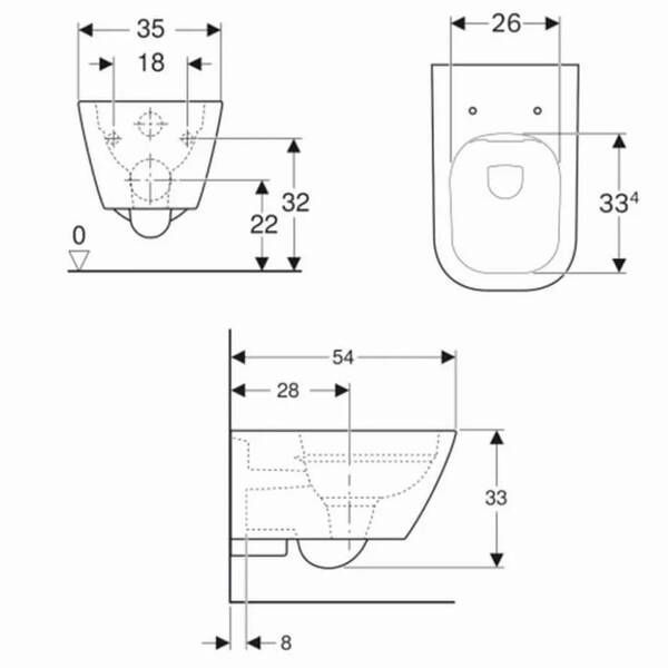 Унітаз підвісний Geberit Smyle Square 500.208.01.1 безобідковий 505798 фото
