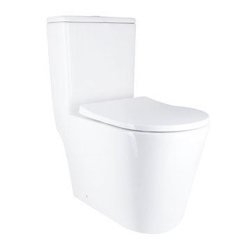 Унитаз-моноблок напольный Qtap Swan Ultra Quiet безободковый с сиденьем Soft-Close WHITE QT16226080AW SD00052582 фото