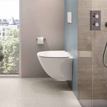 Унитаз подвесной RAK Ceramics Sensation SENWC1446AWHA, SENSC3901WH безободковый с крышкой Soft Close 560335 фото