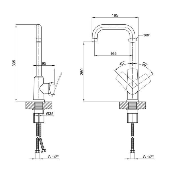 Акционный набор 2+1: Смеситель для кухонной мойки Brinex BRIN35C20F SD00053825 фото