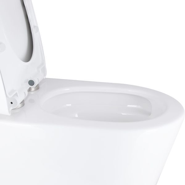 Унітаз-моноблок підлоговий Qtap Swan Ultra Quiet безобідковий з сидінням Soft-close WHITE QT16226080AW SD00052582 фото