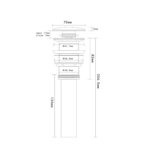 Донный клапан Devit Flow DFL0300000W с керамической крышкой, латунь, черный матовый 600677 фото