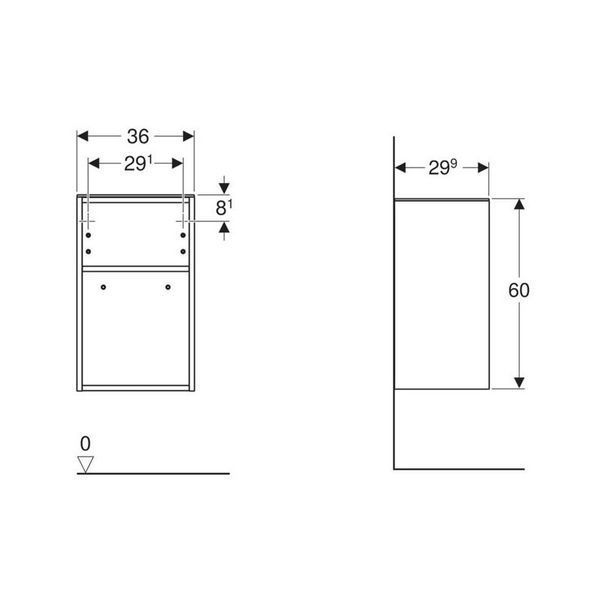 SMYLE SQUARE тумба 36*60*29,9см, открытая, лава/крашеный матовый 81972 фото