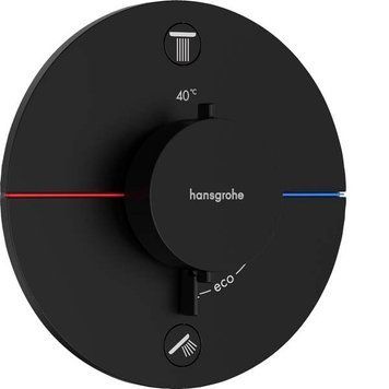 Зовнішня частина термостата на 2 споживачі, чорний матовий Hansgrohe ShowerSelect Comfort S 15554670 539569 фото