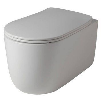 Унитаз подвесной Kerasan Nolita 5315 30 с крышкой S\C 5391 30 безободковый с турбоcмывом noise clean, белый матовый 579328 фото