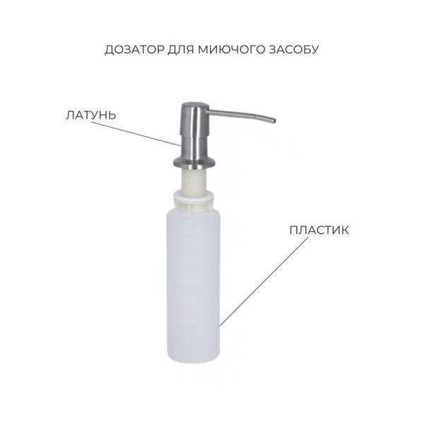 Комплект Lidz: Handmade Max 500 H7849L Мойка для кухни интегрированная Brushed Steel, крыло слева, в комплекте с дозатором + Корзина для мойки K01G SD00058651 фото