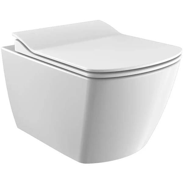Унітаз підвісний Creavit Elegant EG321-11MB00E-0000 безобідковий з кришкою Soft Close KC1103.01.0100E білий мат 605838 фото