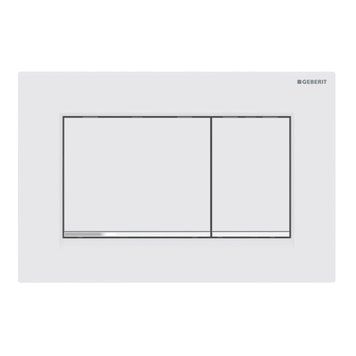 SIGMA20 SQUARE смывающая клавиша для двойного смыва, белый матовый, крашеный, легко чистящийся/глянцевый хром 68322 фото