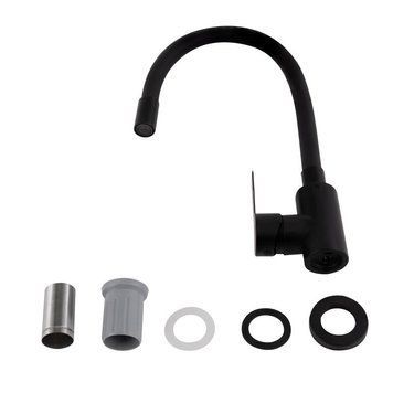 Смеситель для кухни Brinex Pure 015F3 с гибким изливом Black Matt BRIPUR015F3BLM SD00053185 фото