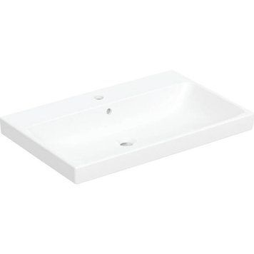 Раковина Geberit Aniara 510.052.00.1 підвісна/меблева 75,5 см з переливом, з отв.під змішувач, білий глянець 600742 фото