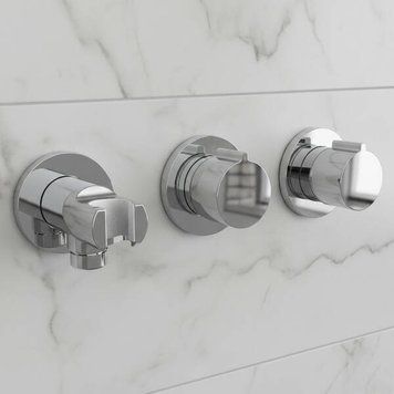 Змішувач прихованого монтажу для ванни/душу Devit Flow D114125300011C на 2 споживачі з тримачем ручного душу, хром 598332 фото