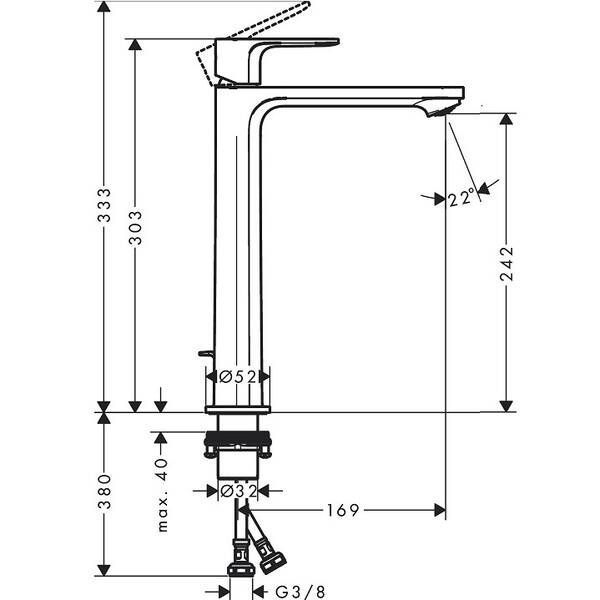 Смеситель для раковины Hansgrohe Rebris S CoolStart EcoSmart 72590000 хром 551223 фото