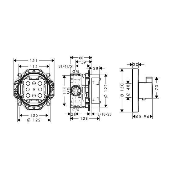 Смеситель для душа HANSGROHE SHOWER SELECT 15742000+01800180 86512 фото