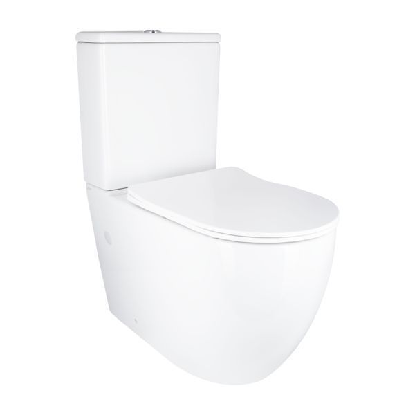 Унітаз підлоговий Qtap Grand Ultra Quiet безобідковий з сидінням Soft-close WHITE QT26228301W SD00052620 фото