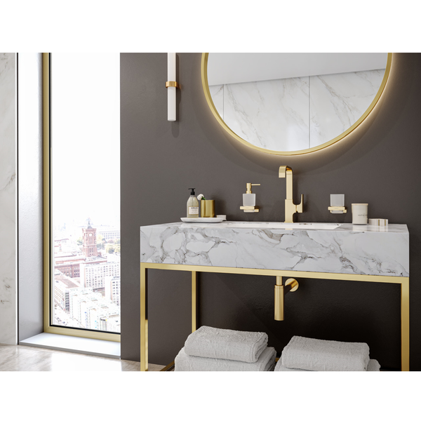 Дозатор жидкого мыла HANSGROHE ADDSTORIS 41745990, золото 82927 фото