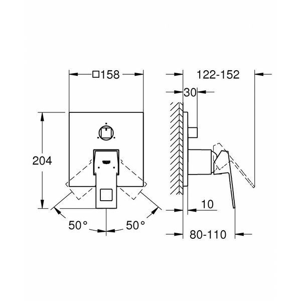 Смеситель для ванны GROHE EUROCUBE 24094000 71255 фото