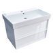 Тумба с раковиной Devit Quadra 083085W, 85 см, белая глянцевая 550522 фото 3