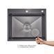Комплект Lidz Handmade H6050HB Мийка для кухні інтегрована Decor Black PVD Honeycomb у комплекті з дозатором + LIDZK01B Корзина для кухонної мийки SD00055253 фото 4