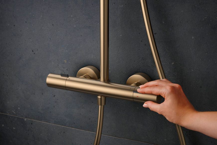 PULSIFY S PURO Showerpipe душевая система 260 с термостатом, цвет шлифованная бронза 97417 фото
