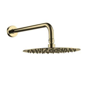 CASCADA R100 душ верхний, d300 мм, кронштейн, SS, cepillado oro 88552 фото