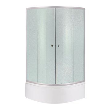 Lidz Latwa SC90x90.SAT.HIGH.FR Душевая кабина полукруглая, стекло Frost 4 мм + Lidz Душевой поддон KAPIELKA ST90x90x41, с панелью SD00050783 фото