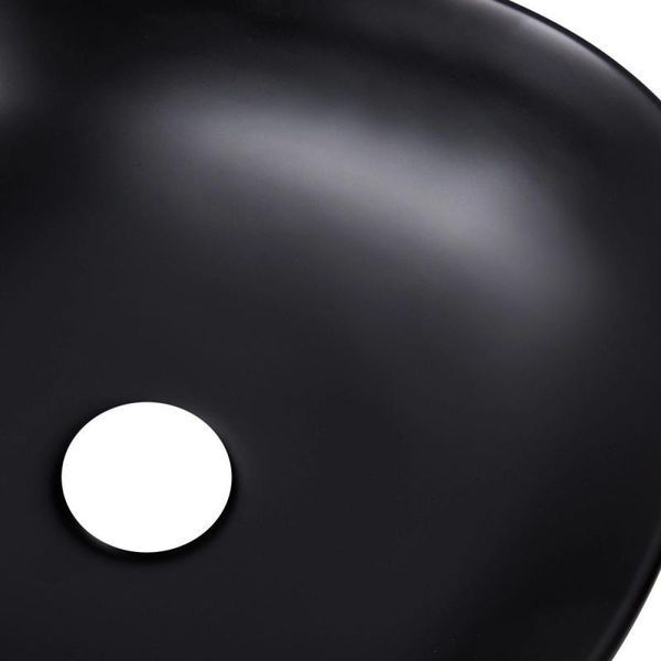 Комплект Qtap Kolibri: Раковина накладная квадратная 410x410x150 мм Matt Black + Донный клапан PU03 SD00053440 фото