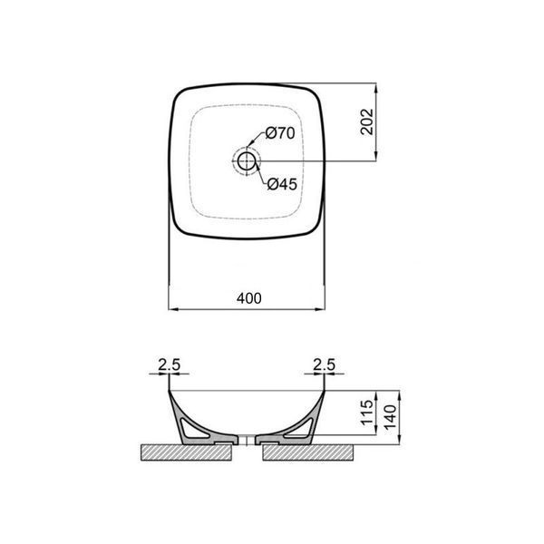 Раковина-чаша Qtap Kolibri 400х400х140 мм White QT10116303W SD00053608 фото