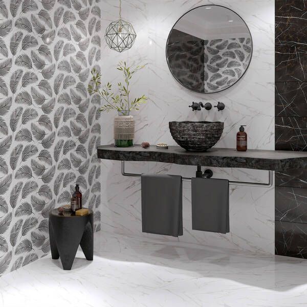 Плитка Golden Tile Nero E Bianco Белый NB0051 30х60 см 563273 фото