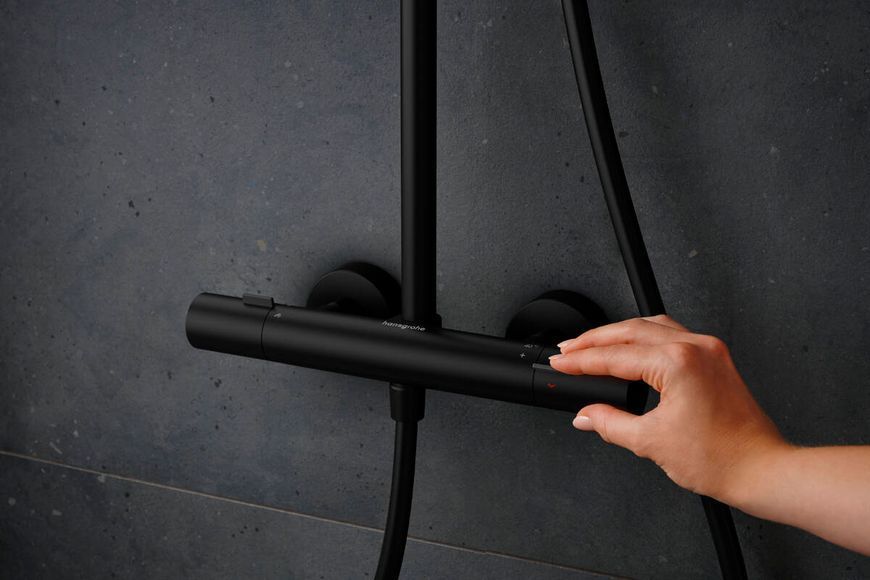 PULSIFY S PURO Showerpipe душова система 260 з термостатом, колір чорний матовий 98850 фото