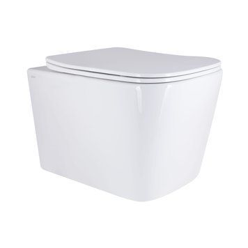 Унітаз підвісний Qtap Tern Ultra Quiet безобідковий з сидінням Soft-close WHITE QT17332303AW SD00052570 фото
