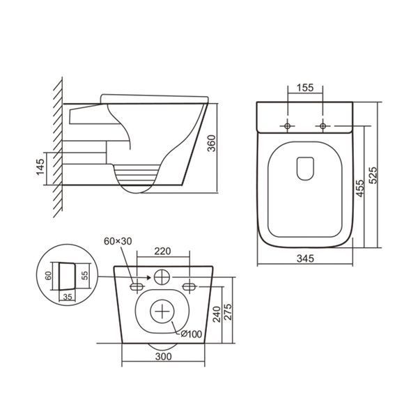 Унитаз подвесной Qtap Tern Ultra Quiet с сиденьем с сиденьем Soft-Close WHITE QT17332303AW SD00052570 фото