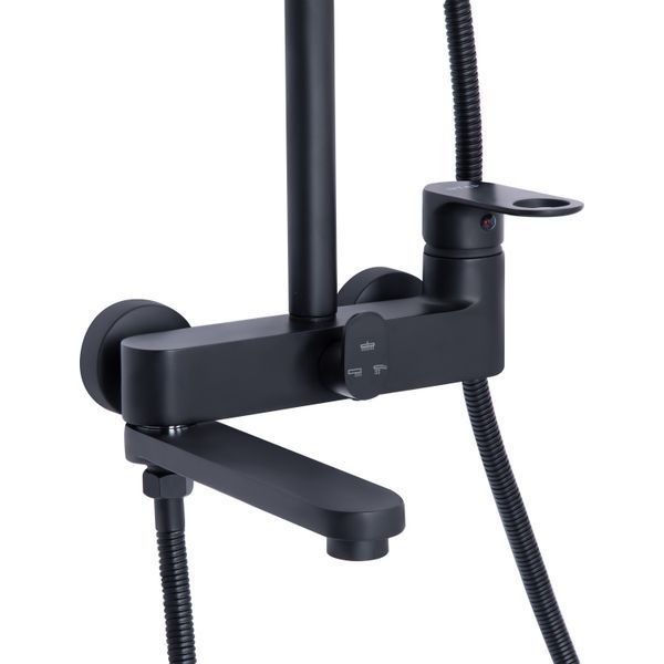 Душова система універсальна Qtap Jay на три споживача (з виливом) QTJAY111BLM45549 Black Matt SD00051673 фото
