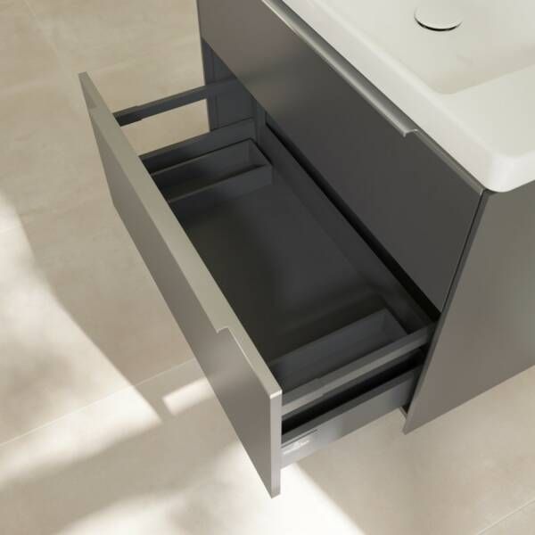 Тумба для раковины Villeroy & Boch Subway 3.0 C57400VR 80 см подвесная графит 503855 фото